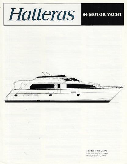 Hatteras 84 Motor Yacht Specification Brochure