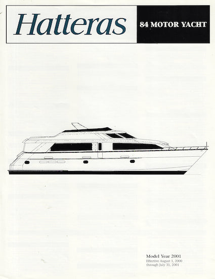 Hatteras 84 Motor Yacht Specification Brochure