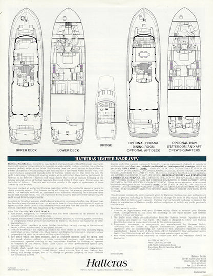 Hatteras 84 Motor Yacht Specification Brochure