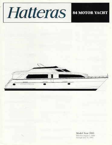 Hatteras 84 Motor Yacht Specification Brochure