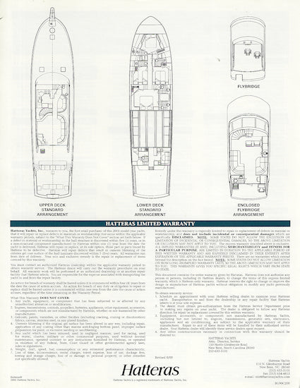 Hatteras 90 Convertible Specification Brochure