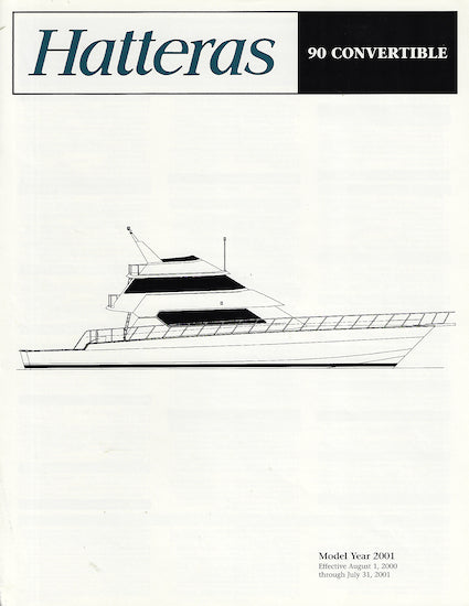 Hatteras 90 Convertible Specification Brochure