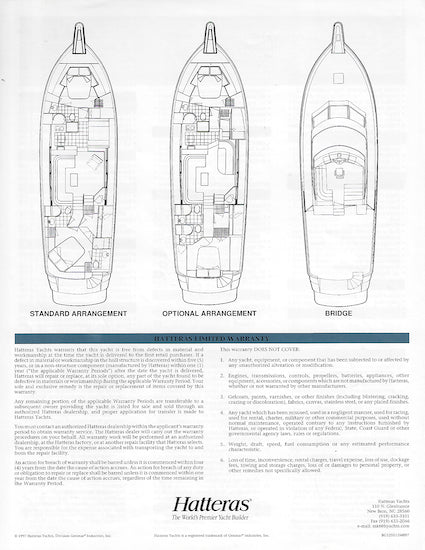 Hatteras 52 Sport Deck Motor Yacht Specification Brochure – SailInfo I ...
