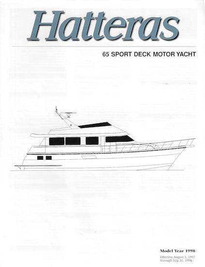 Hatteras 65 Sport Deck Motor Yacht Specification Brochure