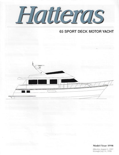 Hatteras 65 Sport Deck Motor Yacht Specification Brochure