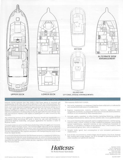 Hatteras 65 Sport Deck Motor Yacht Specification Brochure