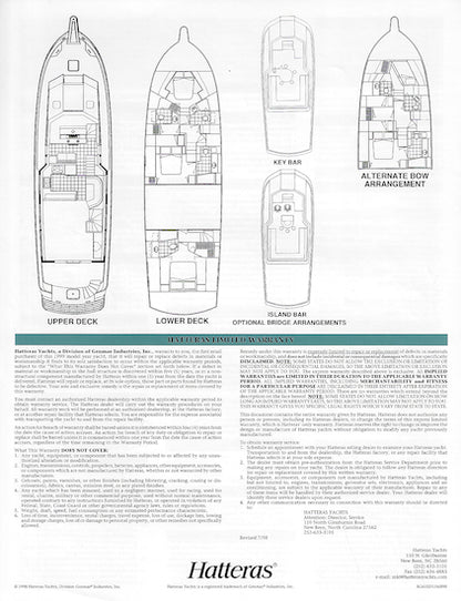 Hatteras 65 Sport Deck Motor Yacht Specification Brochure