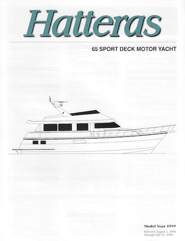 Hatteras 65 Sport Deck Motor Yacht Specification Brochure