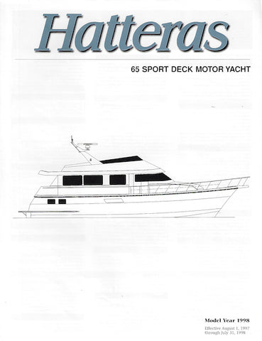 Hatteras 65 Sport Deck Motor Yacht Specification Brochure