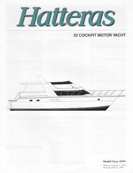 Hatteras 52 Cockpit Motor Yacht Specification Brochure
