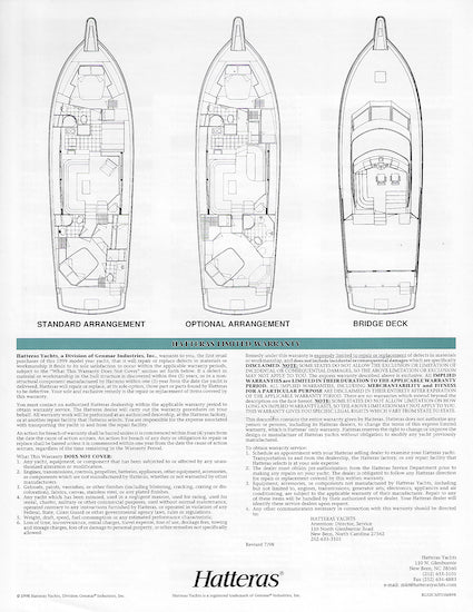 Hatteras 52 Cockpit Motor Yacht Specification Brochure