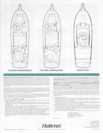 Hatteras 52 Cockpit Motor Yacht Specification Brochure