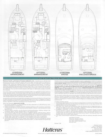 Hatteras 60 Convertible Specification Brochure