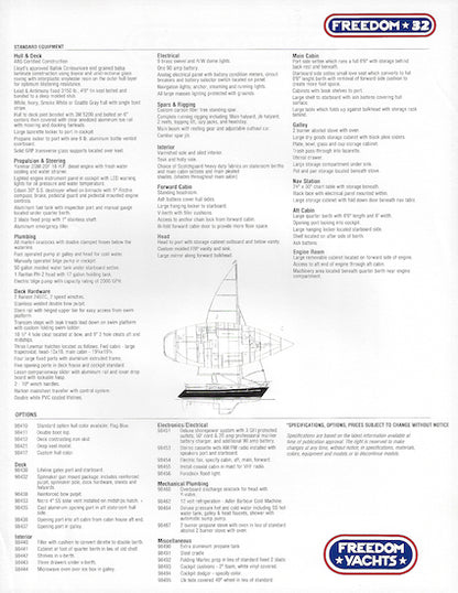 Freedom 32 Specification Brochure [Mull]