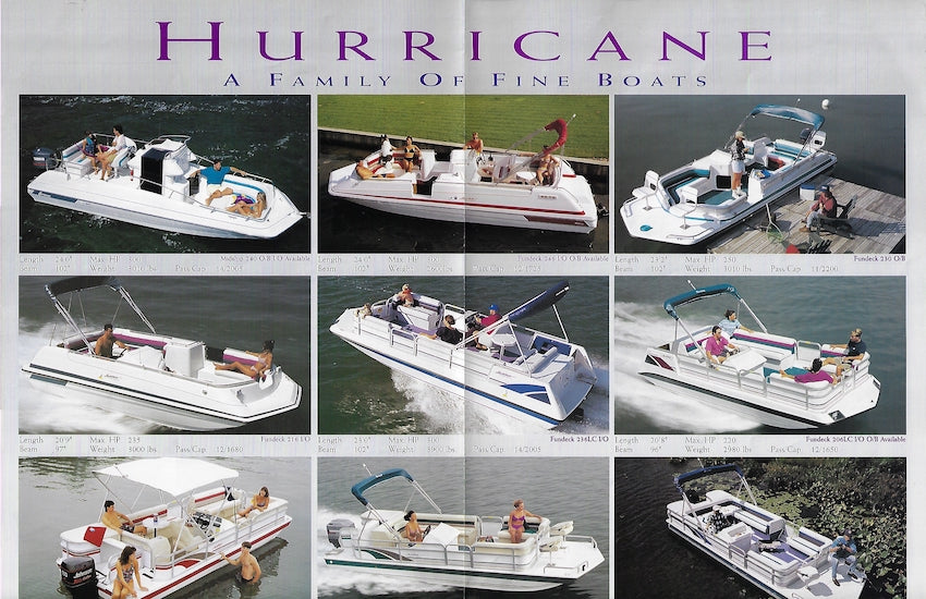 Hurricane 1995 Deck Boat Poster Brochure