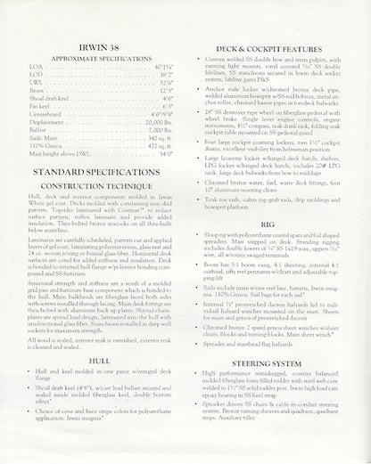 Irwin 38 Brochure
