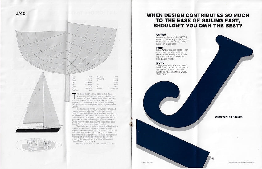 J Boats 1985 Brochure