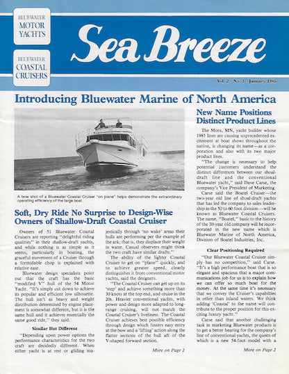 Bluewater Sea Breeze Newsletter - Winter 1985