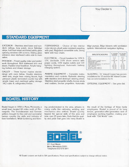 Bluewater Boatel Inland Cruiser Brochure