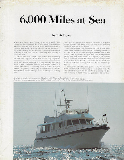 Hatteras 58 Long Range Cruiser Magazine Reprint