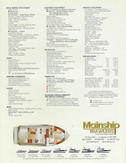 Mainship 34 Trawler Brochure – SailInfo I boatbrochure.com
