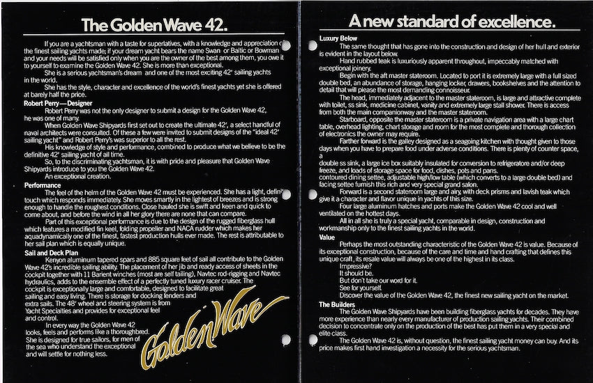 Cheoy Lee Golden Wave 42 Brochure
