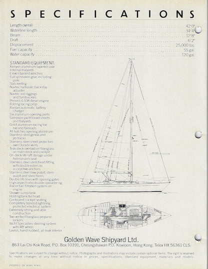 Cheoy Lee Golden Wave 42 Brochure