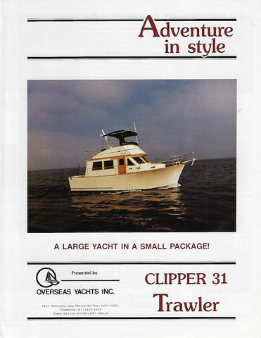 Clipper 31 Trawler Brochure