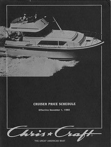 Chris Craft 1983 Cruisers Price List