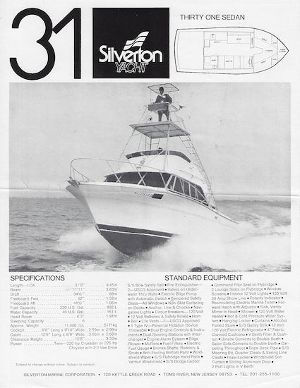 Silverton 31 Sedan Brochure