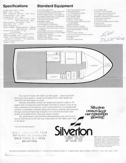Silverton 28 Sedan Brochure