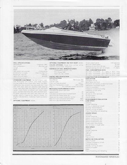 Chaparral 198C Powerboat Magazine Reprint Brochure