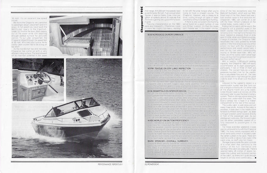 Chaparral 198C Powerboat Magazine Reprint Brochure