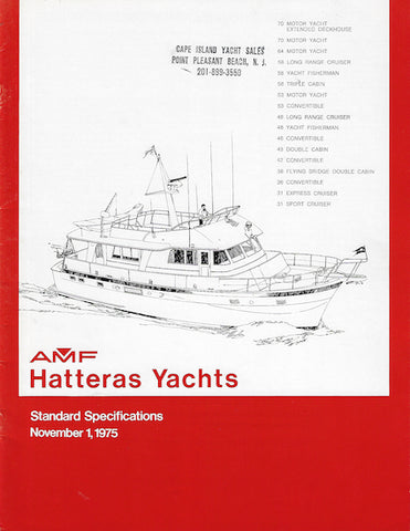 Hatteras 1976 Specification Brochure