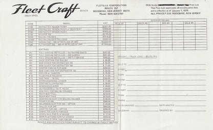 Fleet Craft 1976 Brochure Package
