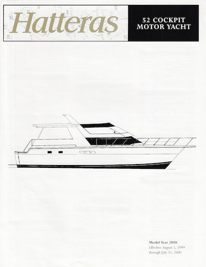 Hatteras 52 Cockpit Motor Yacht Specification Brochure