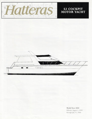 Hatteras 52 Cockpit Motor Yacht Specification Brochure