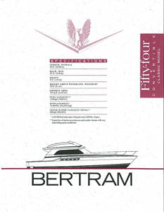 Bertram 54 Convertible Classic Specification Brochure