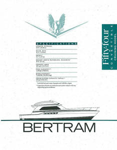 Bertram 54 Convertible Cruising Specification Brochure