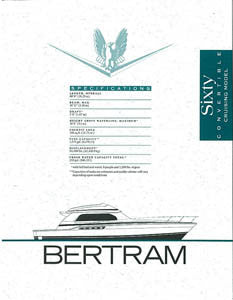 Bertram 60 Convertible Cruising Specification Brochure
