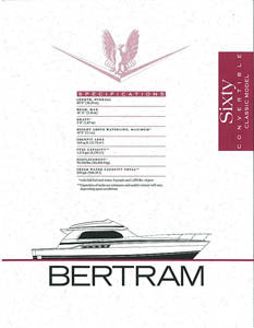 Bertram 60 Convertible Classic Specification Brochure