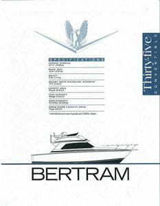 Bertram 35 Convertible Specification Brochure