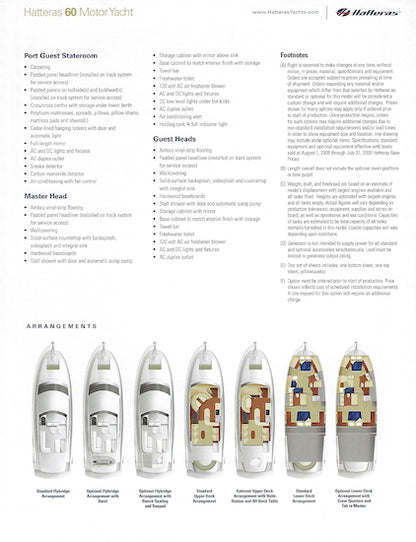 Hatteras 60 Motor Yacht Specification Brochure