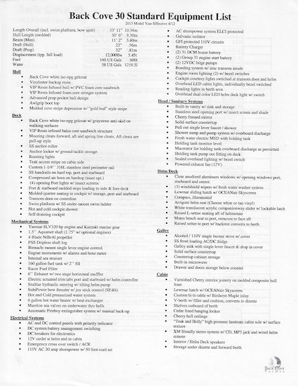 Back Cove 30 Brochure