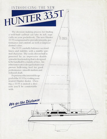 Hunter 33.5T Specification Brochure