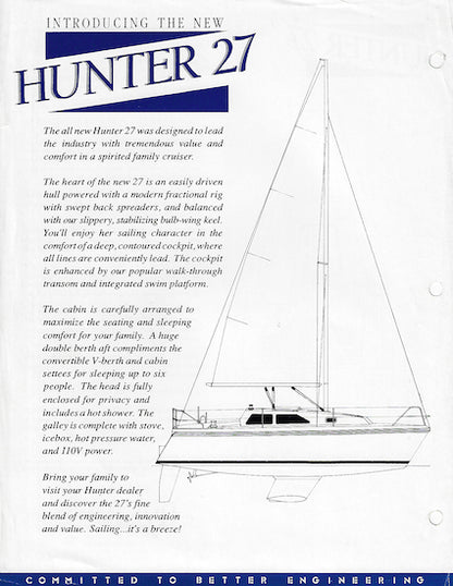 Hunter 27 Specification Brochure