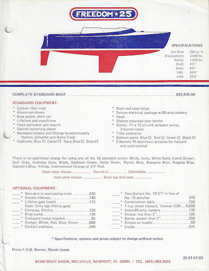 Freedom 25 Brochure