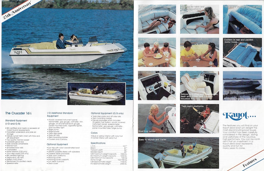 Kayot 1980s Deck Boat Brochure