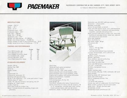 Pacemaker 40 Motor Yacht Brochure