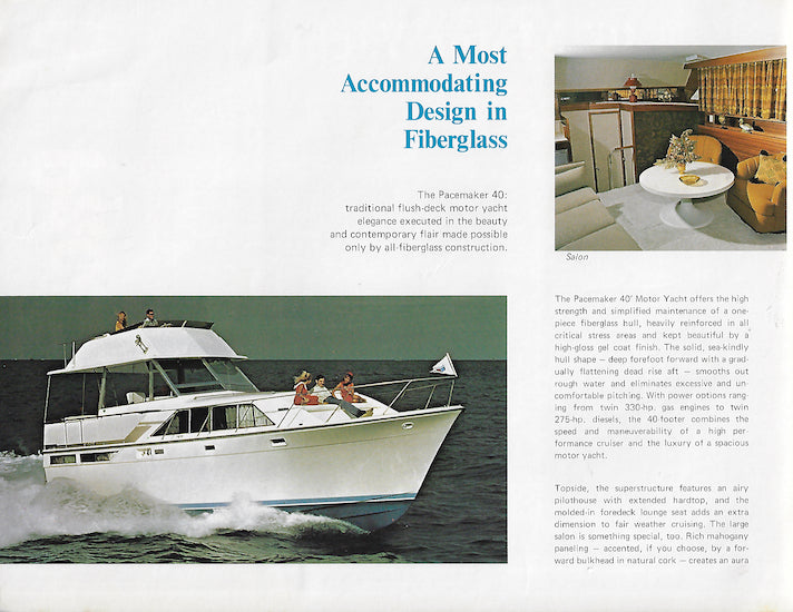 Pacemaker 40 Motor Yacht Brochure